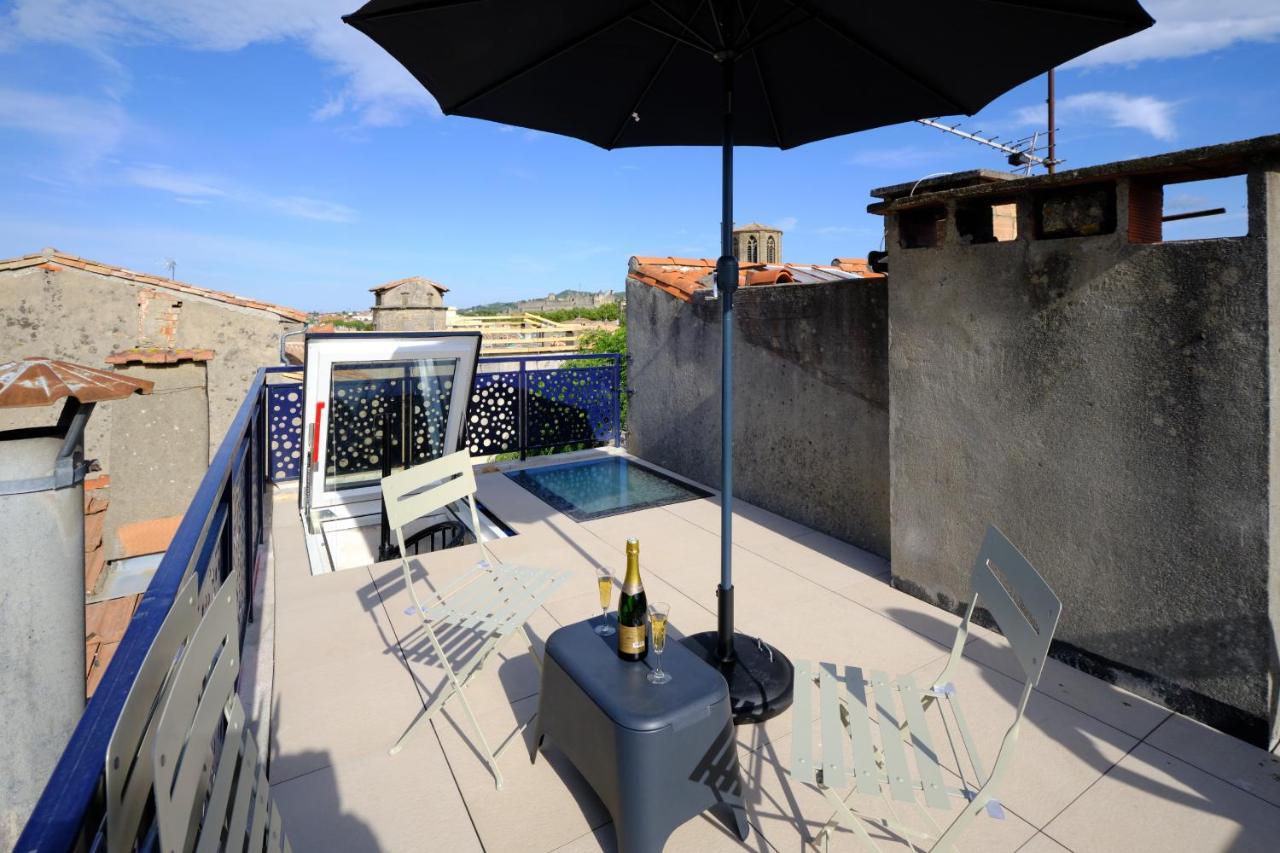 Mon Toit Carcassonnais •Hypercentre •Terrasse •Vue Daire Carcassonne Dış mekan fotoğraf