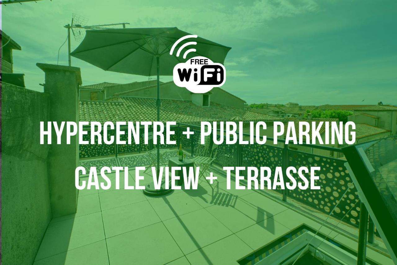 Mon Toit Carcassonnais •Hypercentre •Terrasse •Vue Daire Carcassonne Dış mekan fotoğraf